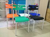 会议椅学生靠背椅橙色白色浅绿色蓝色塑料椅子职员黑白办公培训椅