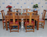 茶艺桌餐桌两用实木仿古中式1.76米榆木功夫茶台 茶桌椅仿古特价