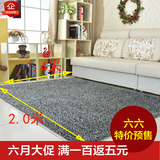 加厚韩国亮丝客厅地毯欧式简约现代宜家纯色长方形茶几家用地毯垫