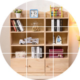 特价松木书柜儿童书架宜家实木小柜子简易置物架组合储物柜带柜门