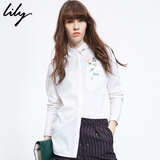 专柜正品包邮Lily丽丽2016春季衬衫袖长袖女装衬衫116130C4602