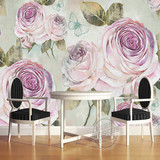 欧式手绘复古油画大型壁画花朵玫瑰墙纸客厅卧室餐厅电视背景墙