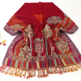 途秀 羊毛围巾印度尼泊尔全手工钉珠刺绣披肩两用气质优雅丝巾