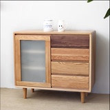 特价促销日式家具现代简约实木餐边柜环保橡木储物柜带门落地柜子