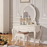 欧式梳妆台 田园白色化妆镜 小户型韩式卧室实木桌子 影楼收纳柜