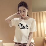 2016夏季新款韩版圆领宽松短袖短款卡通套头打底学生T恤上衣女装