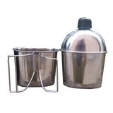 美军迷用水壶不锈钢水杯饭盒布套户外运动用品便携大容量烧水水壶