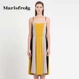 Marisfrolg/玛丝菲尔拼接撞色收腰连衣裙 专柜正品夏季新女装