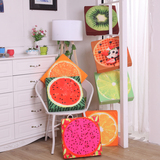 创意水果坐垫办公室方形椅垫沙发靠垫学生椅子坐垫3D西瓜可拆洗