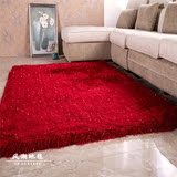 红色地毯 家用客厅沙发茶几垫 卧室满铺加厚长毛纯色弹力丝可定制