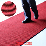 双条纹绒面PVC门厅防滑垫庆典活动通道走廊地毯 定制地垫裁剪地毯