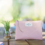 donbook 韩国创意小清新纯色棉布便携化妆包女大容量收纳包整理包