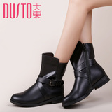 大东2015秋冬新款时装靴 韩版低跟短靴 侧拉链女鞋女靴D5D2561R