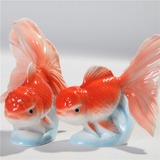 陶瓷家居装饰工艺现代简约情侣摆件创意动物礼品鱼缸金鱼包邮NEW