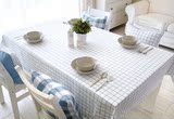 复古蓝色地中海条纹活性帆布环保桌布万用盖布沙发布可定制包邮