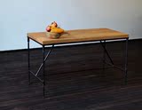 LOFT美式北欧铁艺复古酒吧桌实木餐桌长方形小户型饭桌长条桌定制
