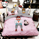 香港mew mew 纯棉四件套全棉床品1.5m被套件床单床上用品卡通儿童