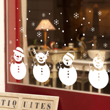 白色圣诞 元旦圣诞节小鹿卡通雪花雪人商场装饰墙贴玻璃贴纸