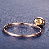 18K金戒指 彩金戒指AU750玫瑰金指环食指尾戒心形黄金戒指女