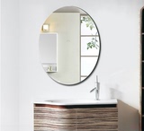 简约无框椭圆浴室镜洗手间高清镜片欧式卫生间壁挂镜子试衣镜