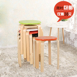 小凳子实木头圆凳子宜家时尚创意简易餐桌餐凳高凳木凳非塑料板凳