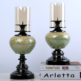 新古典欧式美式复古新中式创意浪漫烛光晚餐高档陶瓷蜡烛烛台摆件