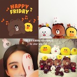 韩国Line Friends布朗熊卡通可爱时尚发箍韩版发卡发圈兔耳朵发饰