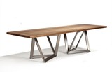美式原木餐桌会议桌loft电脑桌办公桌北欧实木复古做旧设计师书桌