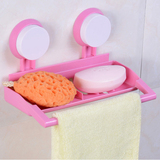 香皂盒无痕吸盘肥皂盒沥水创意壁挂式大号浴室双格皂架卫生间皂托