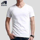 短袖V领男士修身男装青年夏季加绒加厚韩版国内知牌新品T恤