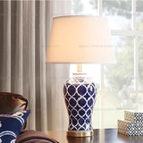 Harbor Ellen美式现代手绘青花陶瓷台灯床头美家客厅书房卧室台灯