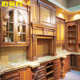 双十一预售珀菲克整体橱柜定制家具开放式厨房红橡木美式欧式定做