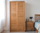 唯美 全实木橡木储物移门衣柜定制简约现代中式木质大衣柜