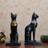 欧式时尚创意书房摆件埃及猫神镇宅招财黑猫树脂书靠书挡书立书夹