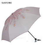 梅花两折叠黑胶太阳伞超强防晒防紫外线遮阳伞女士小花伞 晴雨伞