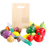 巧之木水果蔬菜切切乐切切看儿童切水果磁性木制过家家早教玩具
