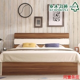 林氏木业现代时尚板式床大床1.5米气动高箱储物双人床家具CP4A-A