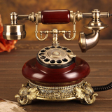 悦旗仿古欧式旋转盘电话机复古家用时尚创意老式座机电话机包邮