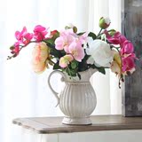 家居热卖 简欧田园米白色陶瓷花瓶 地中海单耳壶状奶罐花瓶花器