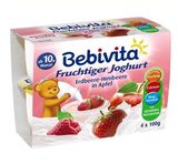 (现货）德国Bebivita贝唯他草莓覆盆子苹果杯装酸奶100g*4 10M+