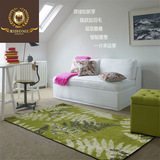 瑞家进口地毯客厅现代简约田园绿色卧室茶几沙发垫床前毯可机洗