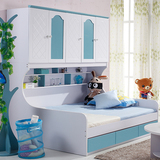 儿童衣柜床多功能组合床储物床女孩床韩式上下高低双层床