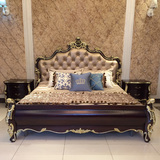 欧式床双人床实木床婚床1.8米真皮雕花美式床橡木床奢华公主床