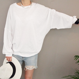 韩国代购 Naning9正品 新款女装 夏季宽松蝙蝠袖纯色卫衣