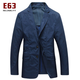 E63新款中年男士西装纯棉2016新款春季薄款西服 商务休闲外套