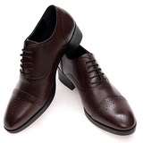 韩国代购婚鞋镂空点拼接款男士高跟鞋男士增高鞋皮鞋立增4.7cm黑