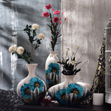 现代简约摆设摆件家居装饰品 陶瓷花瓶三件套欧式花器客厅创意