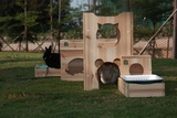 兔子猫咪狗狗宠物玩具木制城堡隧道宠物家具草架食盒厕所小床实木