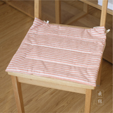 日式简约条纹棉麻椅子垫冬季色织棉麻餐椅垫坐垫清新日系风包邮