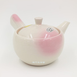 出口日本女生礼物和风功夫茶具急须粗陶瓷日式侧把唐羽樱花粉茶壶